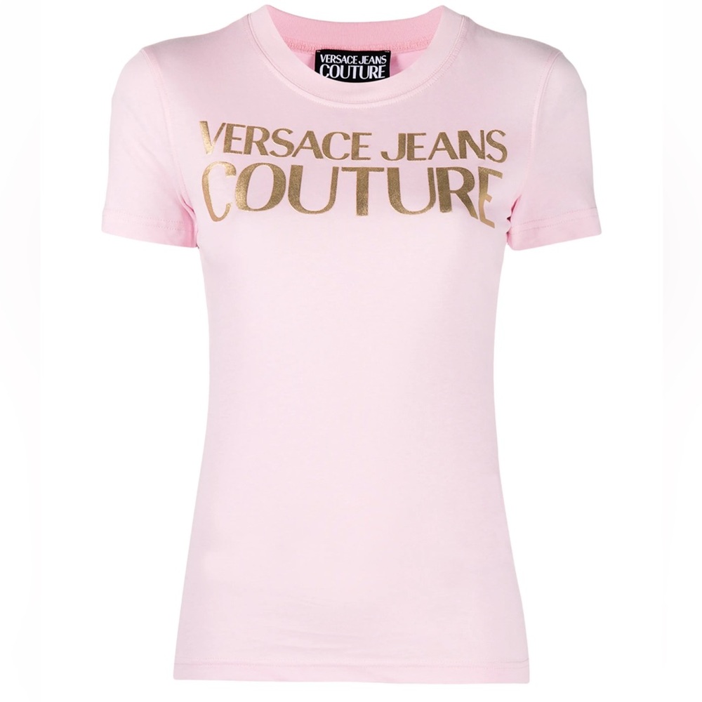 Versace Jeans Collection Light Pink Tee with Gold Logo
